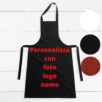 Grembiule da Cucina Uomo Donna Cuoco Cameriere Personalizzato con Foto Nome Logo