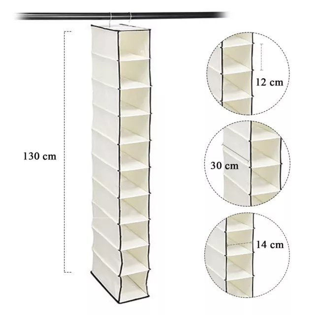 10 étagères armoire suspendue porte-chaussures porte-vêtements organisateur rangement vêtements 2