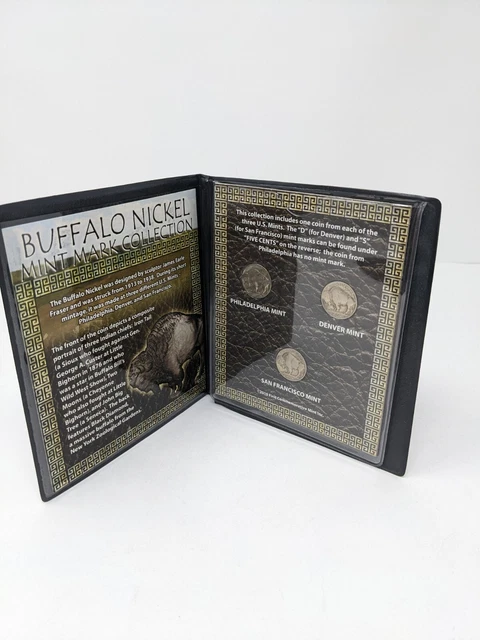 Buffalo Nickels Mintmark Collection 5 Cents Set of 3 1934 1937