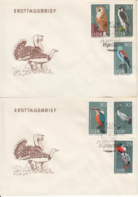 DDR FDC Mi.-Nr. 1272-1277 Geschützte Vögel