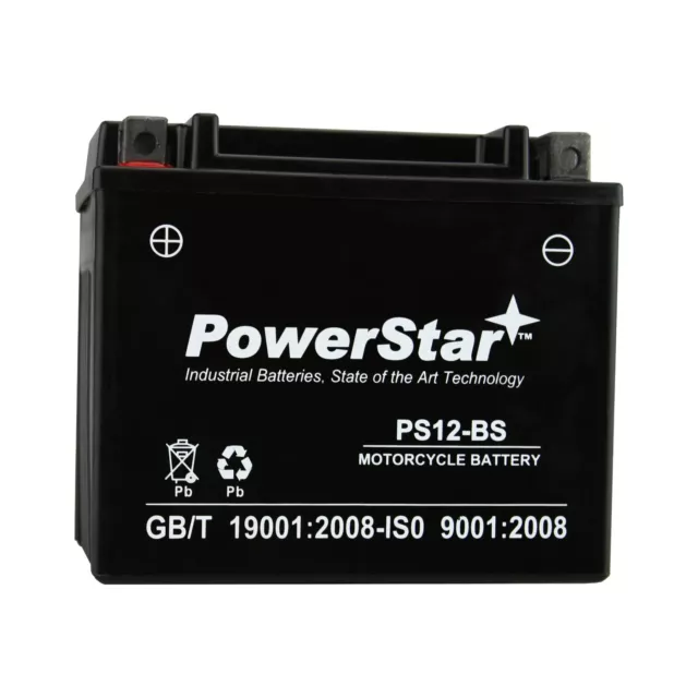 PowerStar YTX12-BS Motorcycle Battery For Kawasaki ZX600 Ninja ZX-6 2001 to 2002