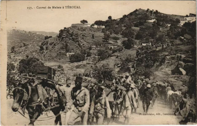 CPA AK MAROC Convoi de Mulets a TEROUAL (10157)