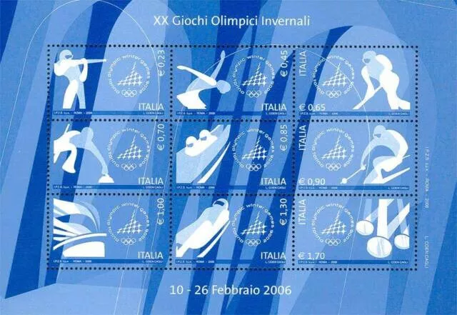 Italy Poste 2006 Olympic Winter Games Torino Sheet of Stamps New