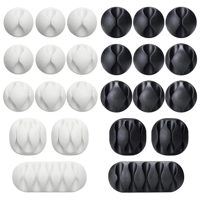 24 Pieces Adhesive Cable Clips Viaky Wire Management Desk Cable Organizer Cor...