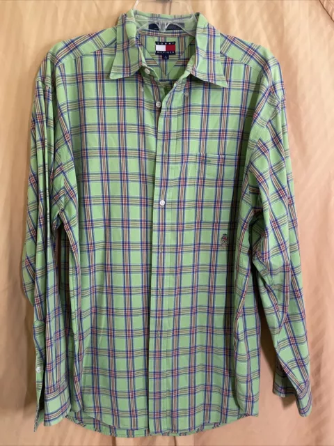 Tommy Hilfiger Men’s Multi Colored Check Long Sleeve Shirt NWOT Size Large/G