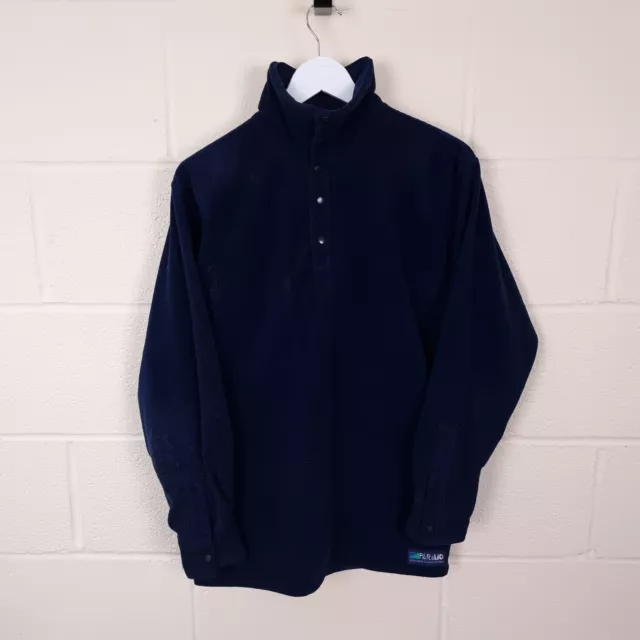 PARAMO Reversible Snap Smock Fleece Jacket Mens S Small Parameta Breathable Navy