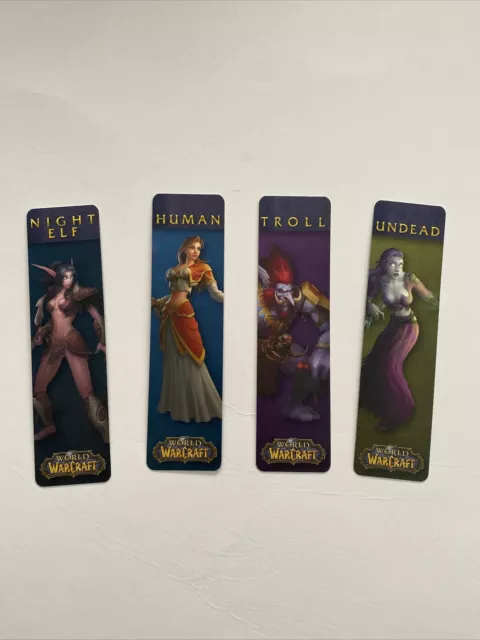 World Of Warcraft (WoW) Bookmarks- Blizzard 2005 lot of 4 Minty 👀