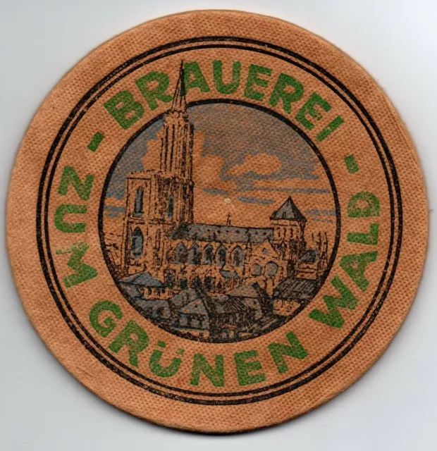 Rare SOUS-BOCK Bière ALSACE Strasbourg Brauerei Zum Grünen Wald