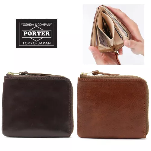 PORTER SOAK Mini Wallet Camel Brown 101-06056 Made in Japan Fast Shipping