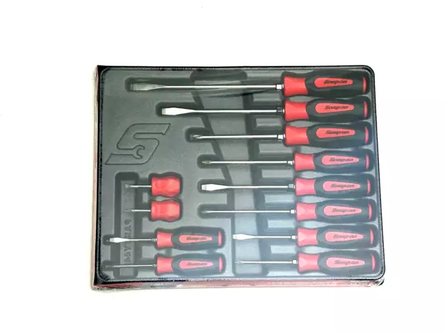 Snap-on Tools NEW SGDX120BR 12pc RED Soft Grip Combo Screwdriver Set