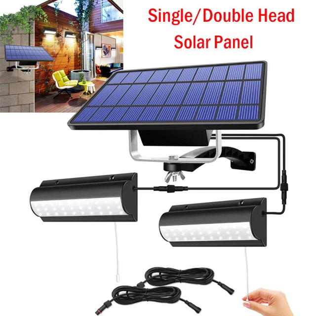 LED Solar Pendant Hanging Light Panel Powered Lamp Garden Yard Shed Lighting
