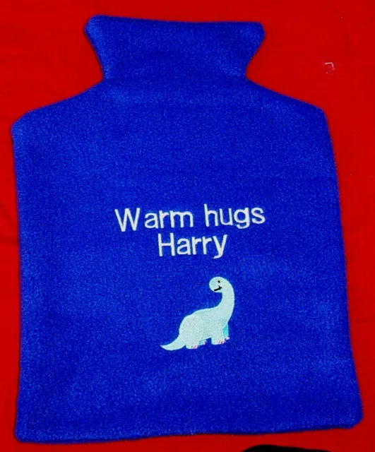 Personalised Dinosaur  hot water bottle cover ideal Christmas / Birthday gift