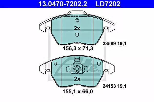 ATE Vorderachse Scheibenbremse Keramik Bremsbelagsatz Für PEUGEOT 207 Sw 425323