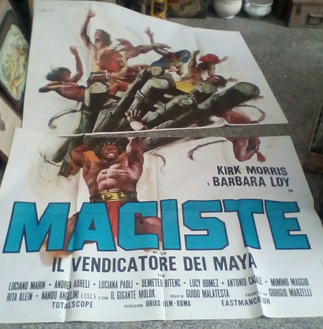 MACISTE IL VENDICATORE DEI MAYA manifesto 4F originale 1965 EUR 45,00