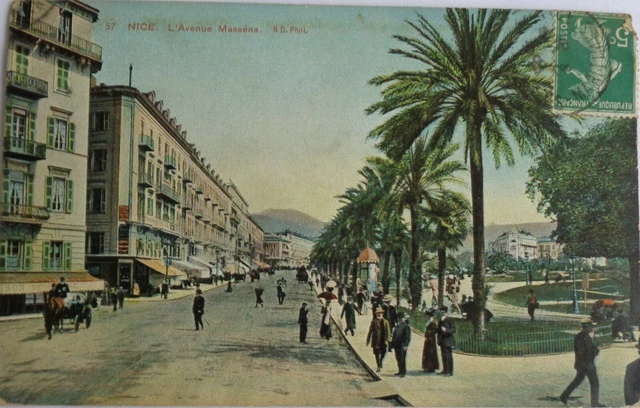 Nice 06 CPA L'Avenue Massena Good Condition 1909