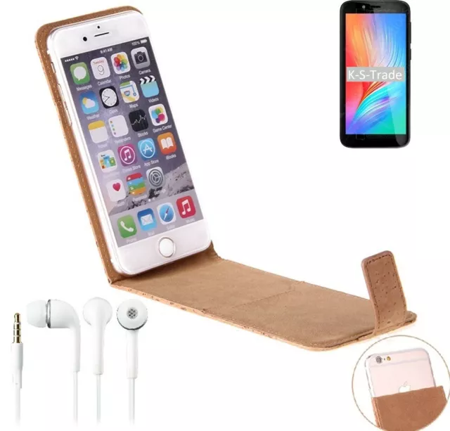 Protective cover for Gigaset GS3 + earphones cork Flipstyle