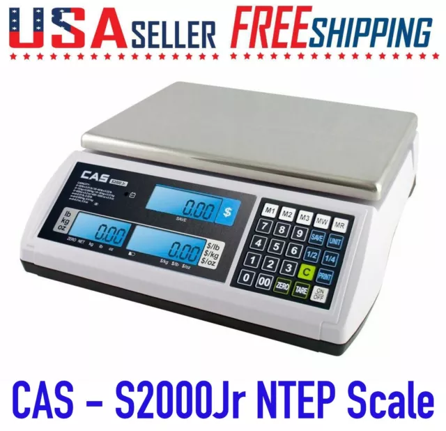 Cas S2000JR 60LB NTEP Price Computing Retail Scale LCD Display  S2000 JR