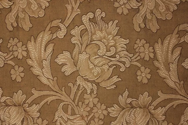 Antique Fabric French Art Nouveau Woven Damask Panel Large Scale Pattern