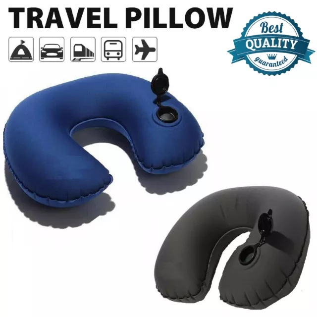 Neck Inflatable Pillow Soft Travel Cushion Support Headrest Sleeping Relief Pain