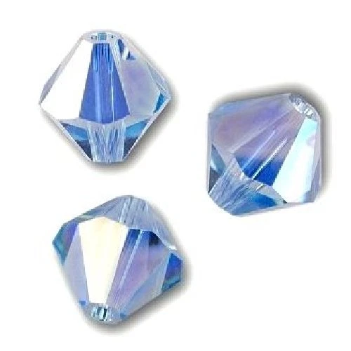 20 Perles Toupies 4mm Cristal Swarovski  ref 5301 - LIGHT SAPPHIRE AB