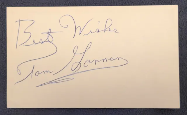 Tom Gorman signed autographed 3 x 5 card MLB 1951-1977 (d.1986) NL Umpire Giants