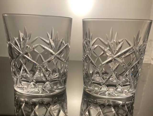 2 Crystal Whiskey Whisky Glasses Tumblers (300ml)