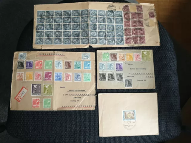 alte Sammlung Briefumschläge mit Briefmarken gestempelt Konvolut Nachlass Lot