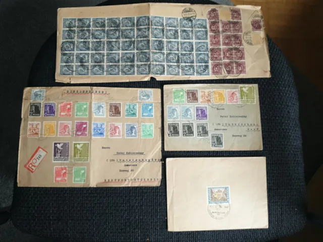 alte Sammlung Briefumschläge mit Briefmarken gestempelt Konvolut Nachlass Lot
