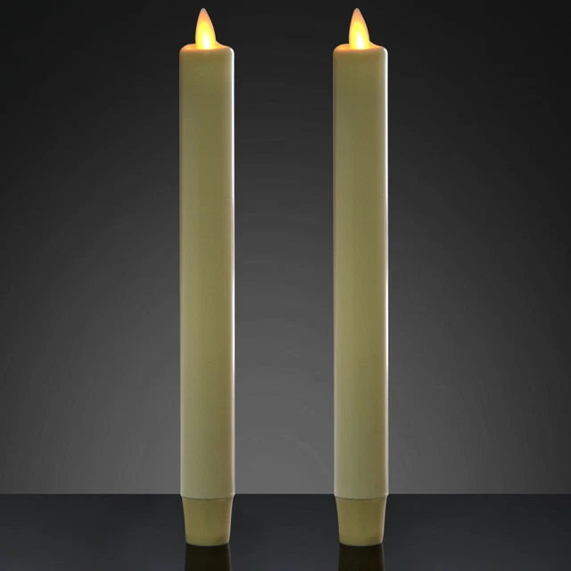 LUMINARA CANDLESTICKS 8 Inch Real flameeffect Led Taper Candle Set of