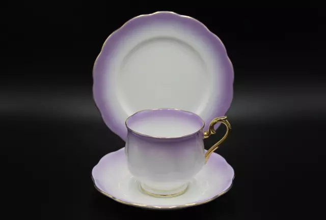 1950s Royal Albert Bone China Rainbow Purple Cup & Saucer Trio Made in England