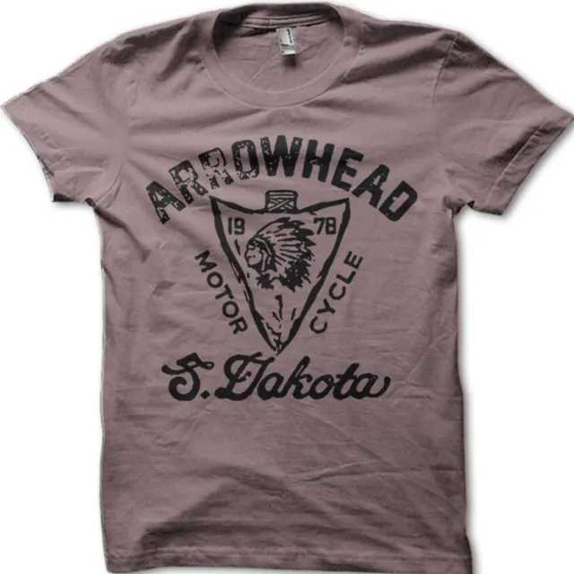 Arrowhead Indian Biker South Dakota Scout Custom Motorcycle t-shirt 7002 3