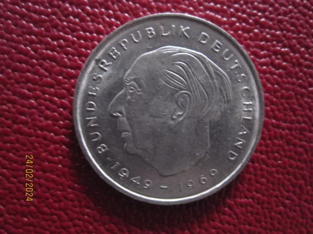 2 Deutsche Mark Münze 1974 F Theodor Heuss