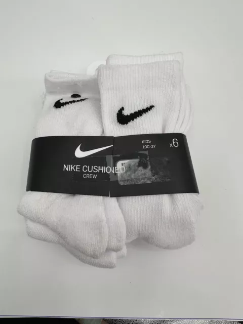 Nike Dri-FIT Kids' Crew Socks - White, 10C-3Y (6-Pair Pack)