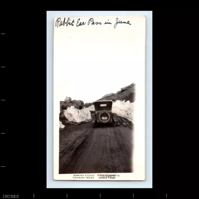 Old Vintage Photo RABBIT EAR PASS COLORADO CLASSIC CAR SNOW ON ROAD