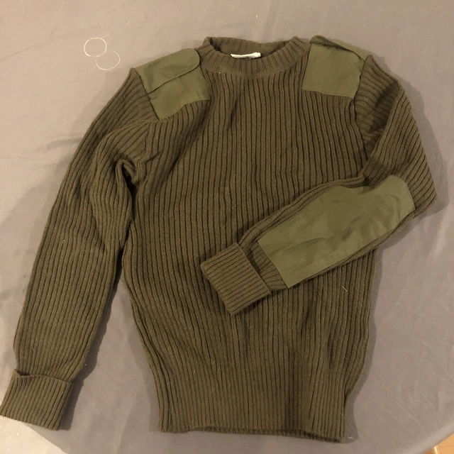 DSCP Valor Collection Military Wool Sweater Padded Sleeve Army Green
