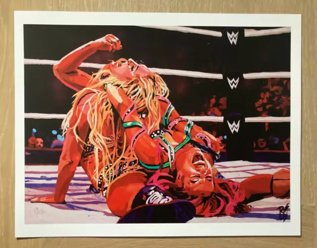 WWE Charlotte Flair Sasha Banks 11x14 Rob Schamberger Print Womens Wrestling Art