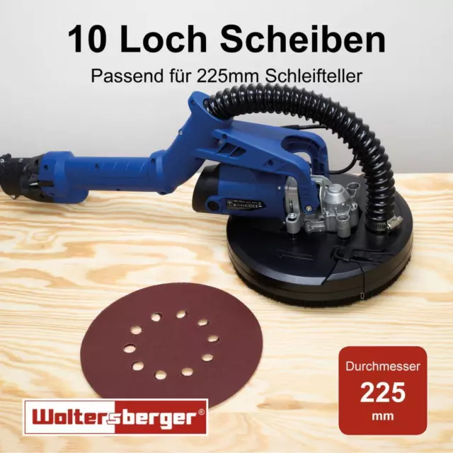 Schleifscheiben 225 mm 10 Loch Klett Schleifblätter Exzenter Trockenbauschleifer 2