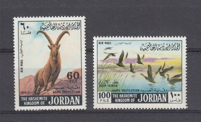 Timbre Stamp 2 Jordanie Y&T#52 Oiseau Bouquetin Neuf**/Mnh-Mint 1968 ~E33