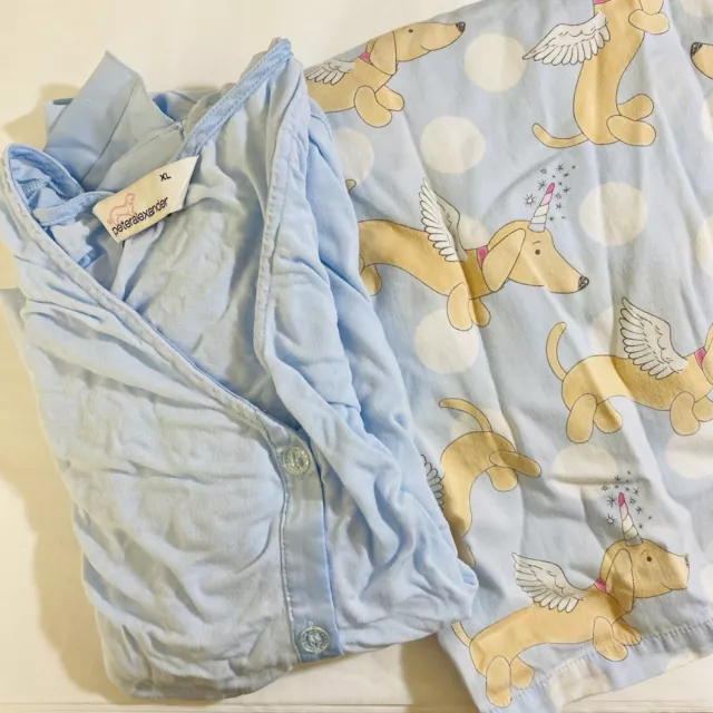 Peter Alexander Size XL 16 Pajamas Unicorn Sausage Dog Dachshund Set Long Pants