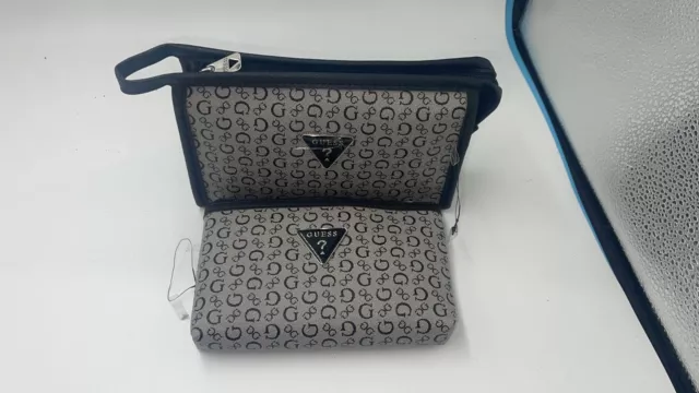 Guess Wallet Blue Signature Logo Large NWT