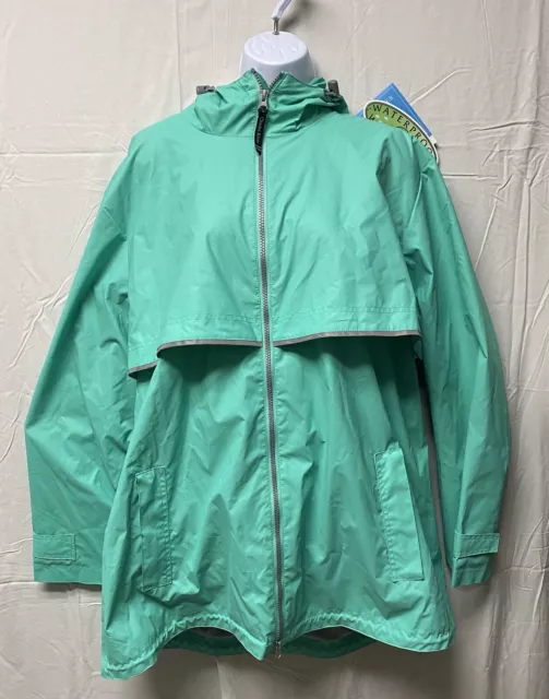 Charles River Rain Coat Jacket Womens Plus Size 3X Green Englander Hooded New