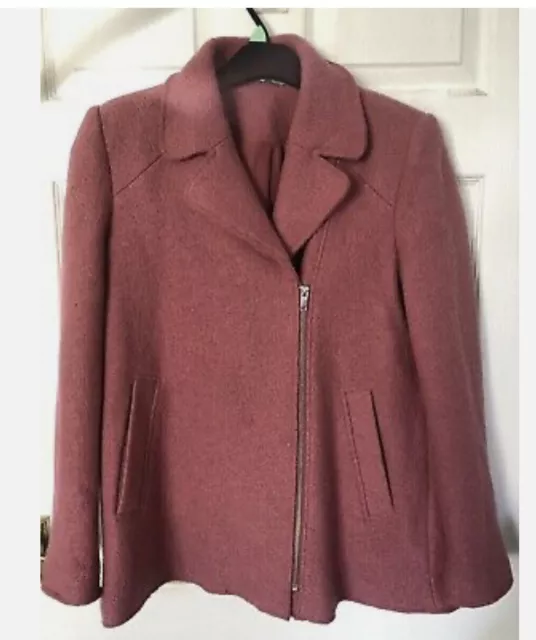 Zara Pink Wool Coat For Sale! - Picclick Uk