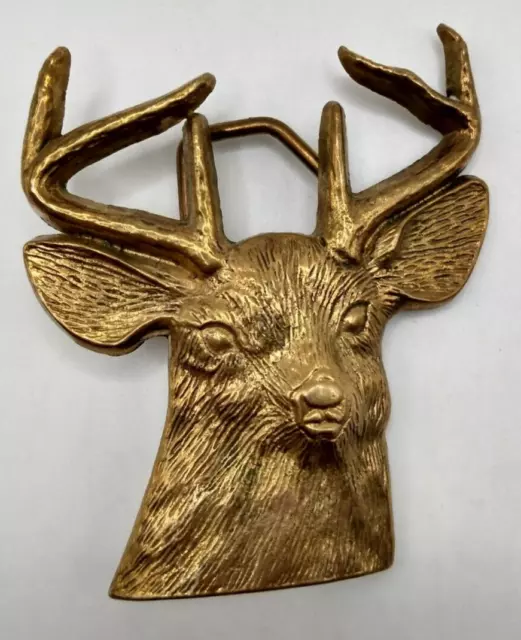 1978 Deer Solid Brass Baron Belt Buckle