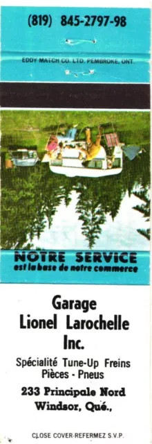 Garage Lionel Larochelle Inc., Windsor, Quebec, Canada, Vintage Matchbook Cover