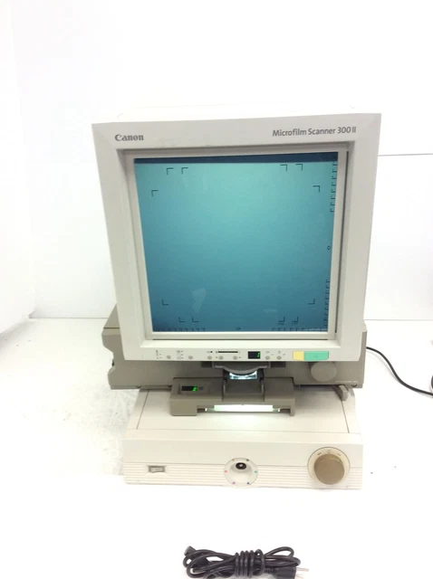 CANON Microfilm Scanner 300 II M31026 w/Bulb/Auto Carrier 100 M38043 WORKING