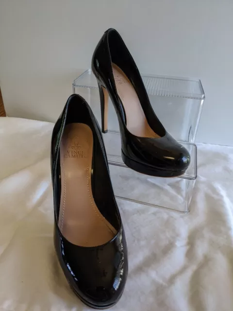 Vince Camuto Sarika Pump Size 8.5B Platform Stiletto Heels Black Patent