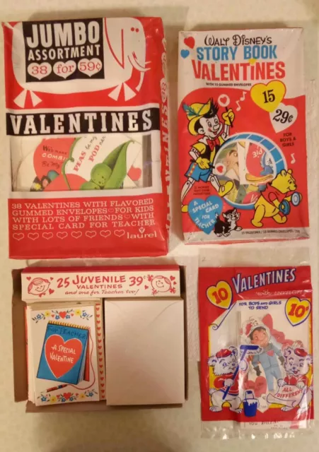 Walt Disney Story Book Valentines 1964 Winnie the Pooh Pinocchio + 3 More Sets