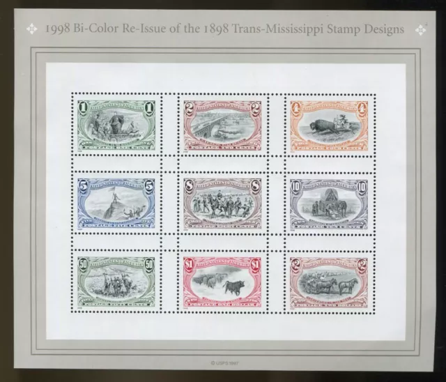 US Sheet MNH #3209. 1c - $2 Trans-Mississippi   ,3209