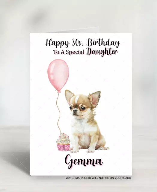 personalised dog birthday card Dog Chihuahua for her for him