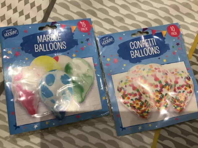 PARTY BALLOONS x 2 packs BIRTHDAY Marble/Confetti colour LOVELY New.Multi.GIFT.